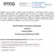 Ombudsman RTCG izabran suprotno uslovima navedenim u konkursu